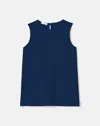 Lafayette 148 Plus-size Silk Crepe De Chine Sleeveless Blouse In Lido Blue