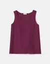 Lafayette 148 Plus-size Silk Double Georgette Sleeveless Blouse In Violet Ash