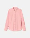 Lafayette 148 Plus-size Slubbed Cotton Button Down Shirt In Pastel Pink Melange