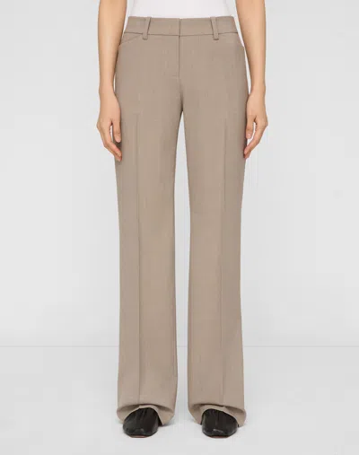 Lafayette 148 Plus Size Stretch Wool Mid Rise Straight Leg Pant In Brown