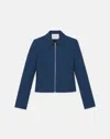 Lafayette 148 Plus-size Techno Stretch Twill Zip Tailored Jacket In Lido Blue
