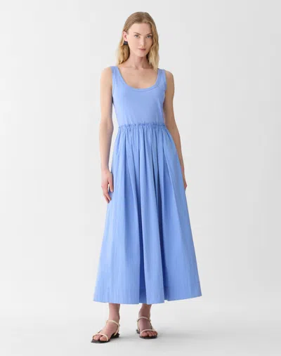 Lafayette 148 Plus Size Travel Cotton Midi Tank Dress In Blue Hydrangea