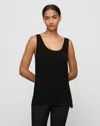 Lafayette 148 Plus Size Washable Merino Wool Sweater Tank In Black