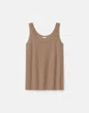 Lafayette 148 Plus Size Washable Merino Wool Sweater Tank In Brownstone