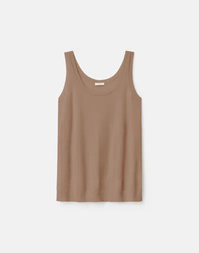 Lafayette 148 Plus Size Washable Merino Wool Sweater Tank In Brownstone