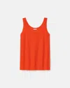 Lafayette 148 Plus Size Washable Merino Wool Sweater Tank In Orange Poppy