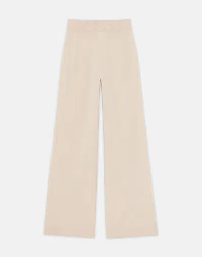 Lafayette 148 Plus Size Wool Cashmere Knit Wide Leg Ankle Pants In Neutral