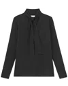 Lafayette 148 New York Plus Tie Collar Silk Blouse In Multi