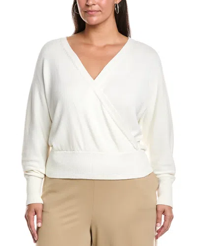 Lafayette 148 New York Plus Wrap Silk-blend Sweater In White