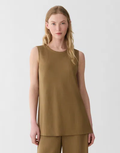 Lafayette 148 Plus-size Matte Jersey Side Slit Tunic In Shiitake