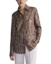 Lafayette 148 New York Point Collar Silk Blouse In Multi
