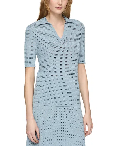 LAFAYETTE 148 POINTELLE STITCH POLO SHIRT