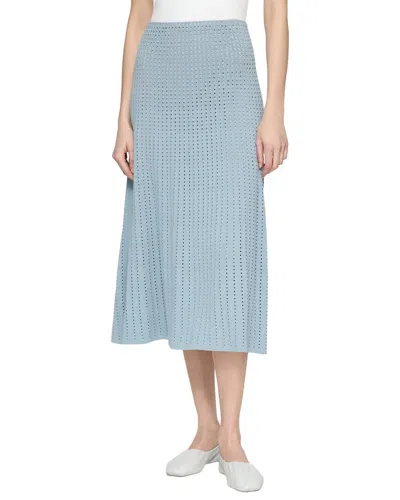 Lafayette 148 New York Pointelle Stitch Skirt In Blue