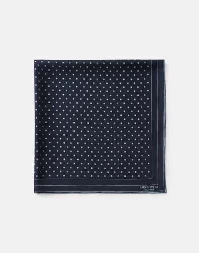Lafayette 148 Polka Dot Print Silk Twill Square Scarf In Ink Multi