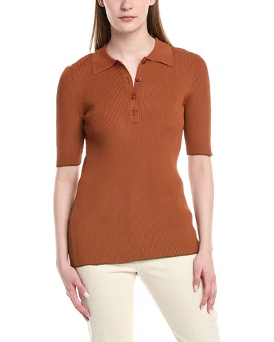 Lafayette 148 Polo Sweater In Brown