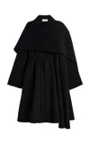 Lafayette 148 Poncho-detailed Oversized Wool-cashmere Coat In Black