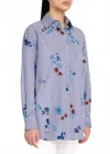 Lafayette 148 The Portrait Striped Button-down Cotton Shirt In Multi