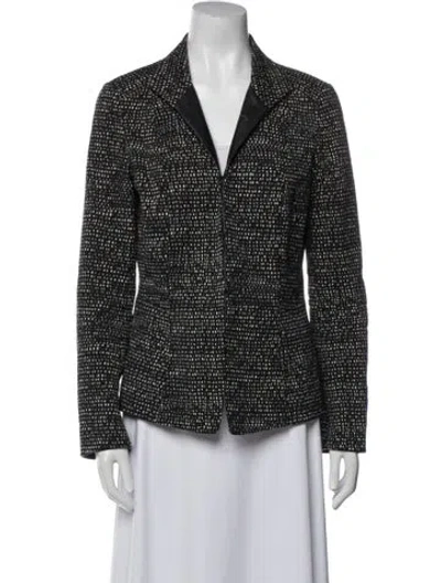 Pre-owned Lafayette 148 Printed Blazer In Black