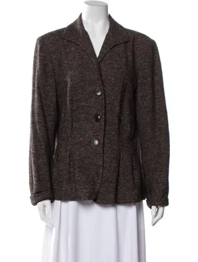 Pre-owned Lafayette 148 Printed Blazer In Black