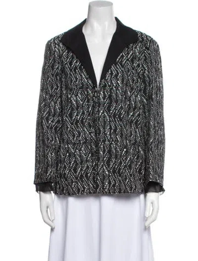 Pre-owned Lafayette 148 Printed Blazer In Black
