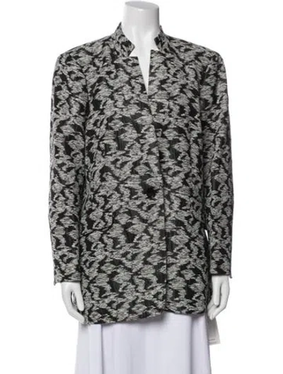 Pre-owned Lafayette 148 Printed Blazer In Black