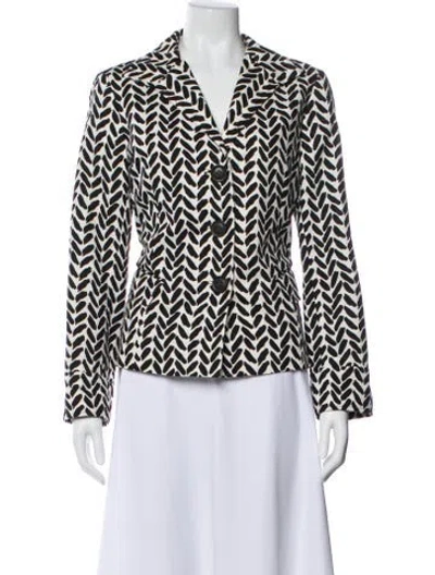 Pre-owned Lafayette 148 Printed Blazer In Black