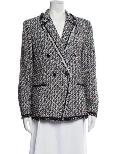 Pre-owned Lafayette 148 Printed Blazer In Blue