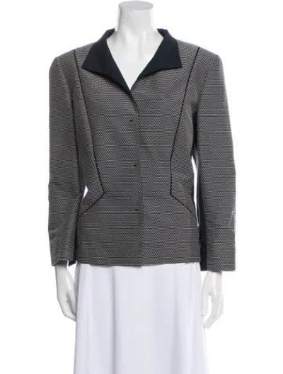 Pre-owned Lafayette 148 Printed Blazer In Blue