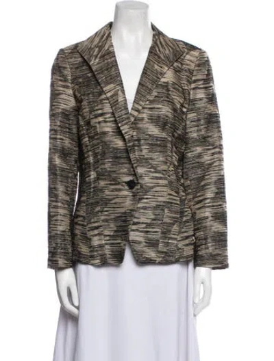 Pre-owned Lafayette 148 Printed Blazer In Brown