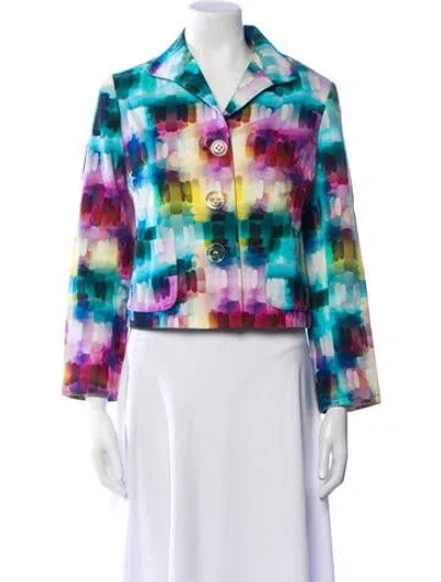 Pre-owned Lafayette 148 Printed Blazer In Multi
