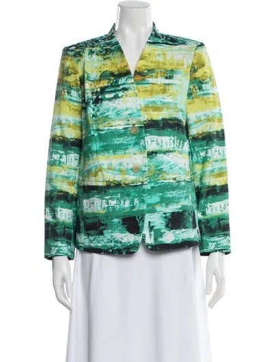 Pre-owned Lafayette 148 Printed Blazer In Multi