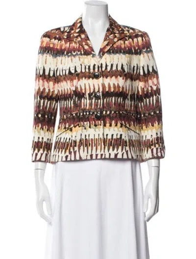 Pre-owned Lafayette 148 Printed Blazer In Multi