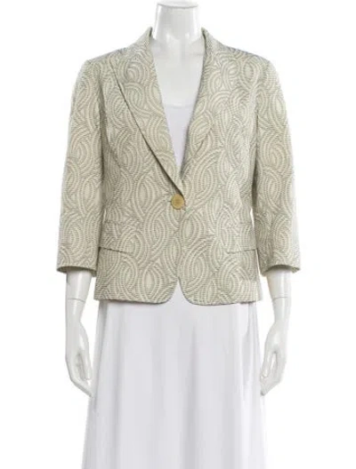 Pre-owned Lafayette 148 Printed Blazer In Neutral