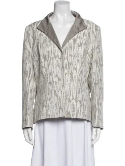 Pre-owned Lafayette 148 Printed Blazer In Neutral