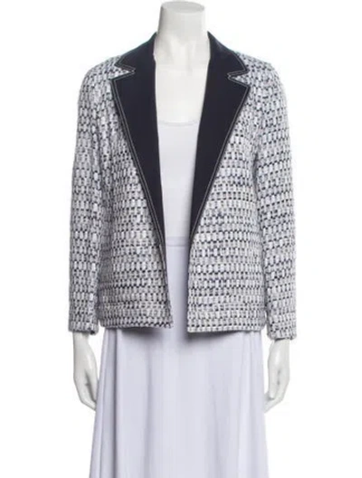 Pre-owned Lafayette 148 Printed Blazer In White