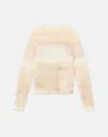 Lafayette 148 Printed Cashmere Crewneck Sweater In Straw