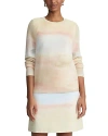 Lafayette 148 Printed Cashmere Crewneck Sweater In Straw Multi