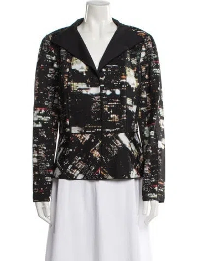 Pre-owned Lafayette 148 Printed Evening Jacket In Black