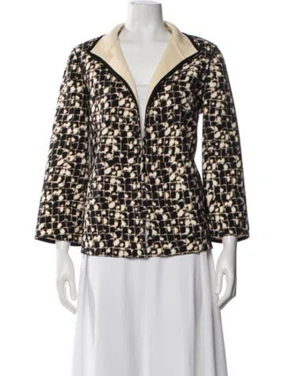 Pre-owned Lafayette 148 Printed Evening Jacket In Black