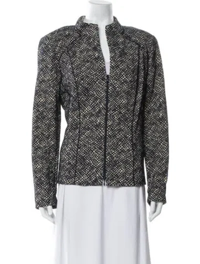 Pre-owned Lafayette 148 Printed Evening Jacket In Blue