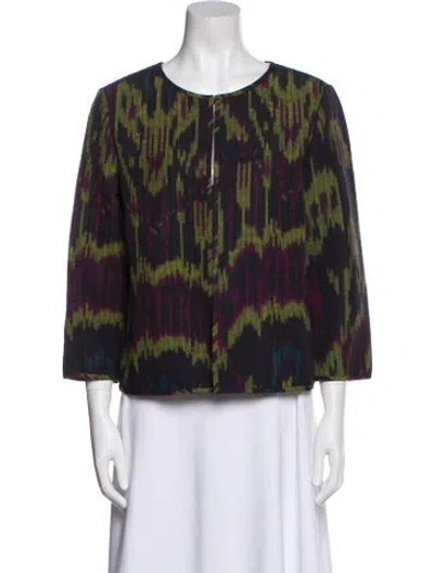 Pre-owned Lafayette 148 Printed Evening Jacket In Blue