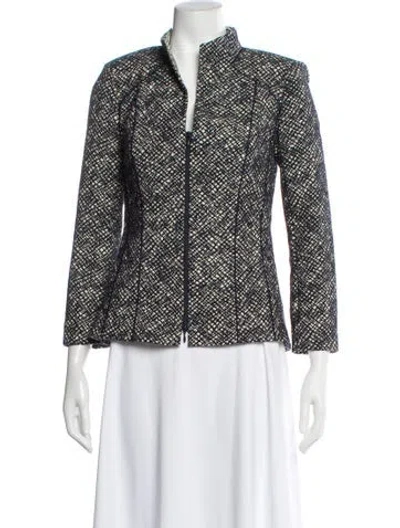 Pre-owned Lafayette 148 Printed Evening Jacket In Blue
