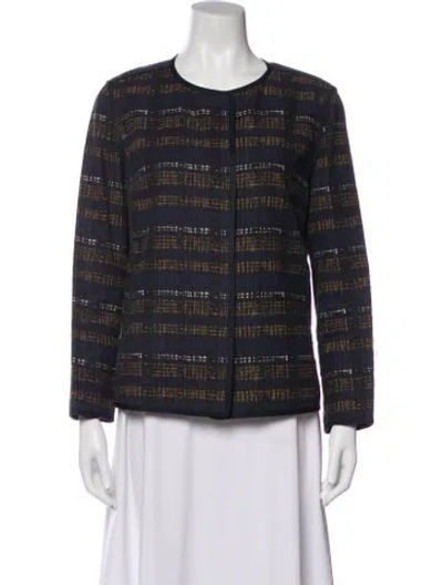 Pre-owned Lafayette 148 Printed Evening Jacket In Gray
