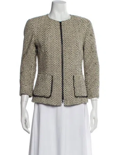 Pre-owned Lafayette 148 Printed Evening Jacket In Neutral