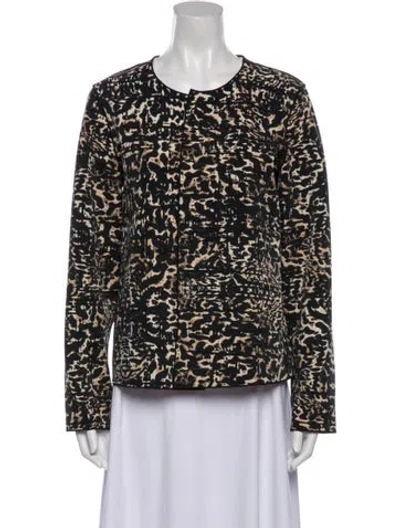 Pre-owned Lafayette 148 Printed Jacket In Black