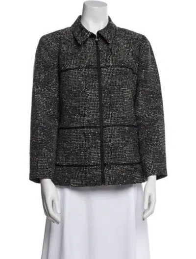 Pre-owned Lafayette 148 Printed Jacket In Black