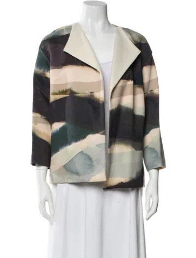 Pre-owned Lafayette 148 Printed Jacket In Neutral
