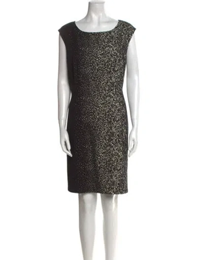Pre-owned Lafayette 148 Printed Knee-length Dress In Black