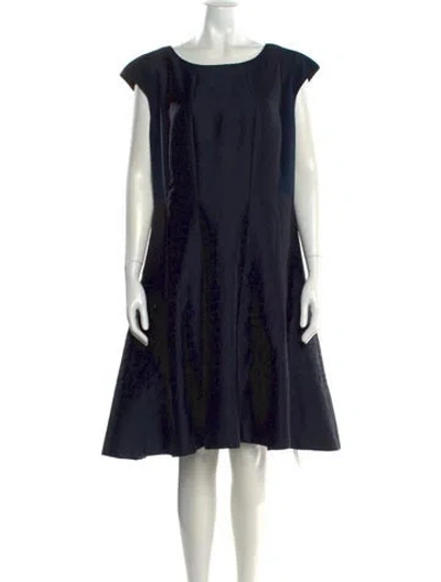 Pre-owned Lafayette 148 Printed Knee-length Dress In Blue