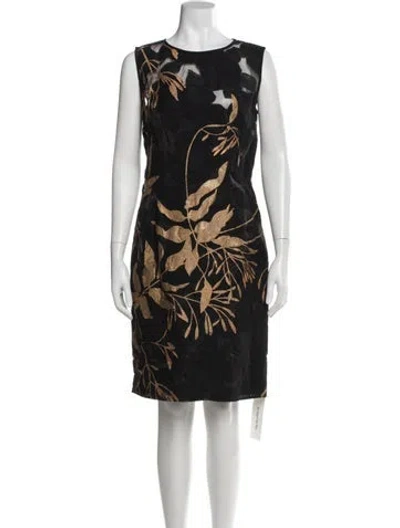 Pre-owned Lafayette 148 Printed Knee-length Dress In Blue